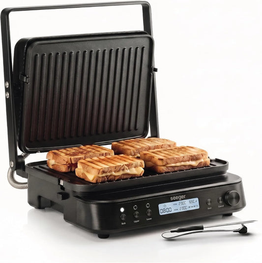 3-in-1, meter, 3-in-1 Contactgrill, Tosti IJzer en Plancha, PFAS-Vrije Uitneembare Platen, Seeger MultiGrill