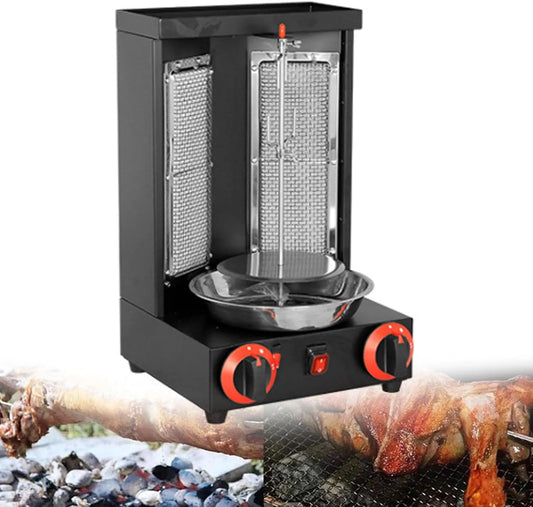 Inbouwoven, Huishoudelijke Apparaten RVS, Verticale Doner Kebab Grill Machine, Zwart-A, 360 ° Roterende Rotisserie Oven