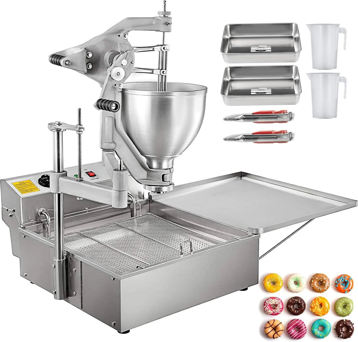 Mallen Donut Machine, 3000 W, Donut Friteuse Handmatig Commercieel Mini Donut Maker Hopper