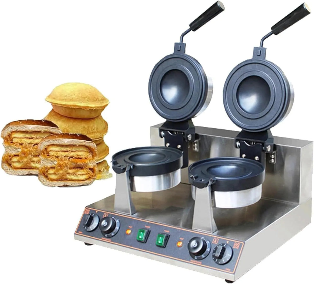 Gevulde Hamburger Machine met 10 x 10 cm, 44,5 x 25 x 26cm, 50 x 39 x 30 cm, 1300 W, 300°C, 110V, 250°C en 5 minuten