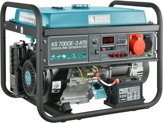 Generator E-3 met 13 pk, 400 V, 1 x 16 A, digitaal display en benzineaandrijving