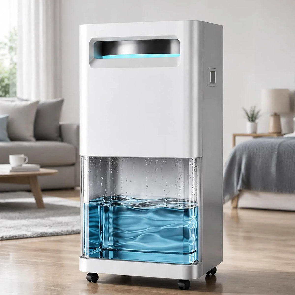 Luchtontvochtiger met 80 l, waterreservoir, geluidsarme werking en ontvochtigingsfunctie