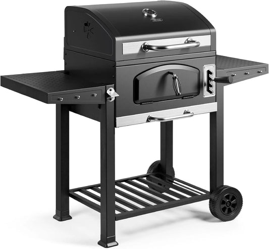 VonHaus Houtskoolgrill XL Amerikaanse met mobiele uitvoering