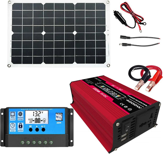 Generator met 220 V, 50 Hz, 60 Hz, 4,2 A, 12 V, USB, digitaal display en zonne-energie