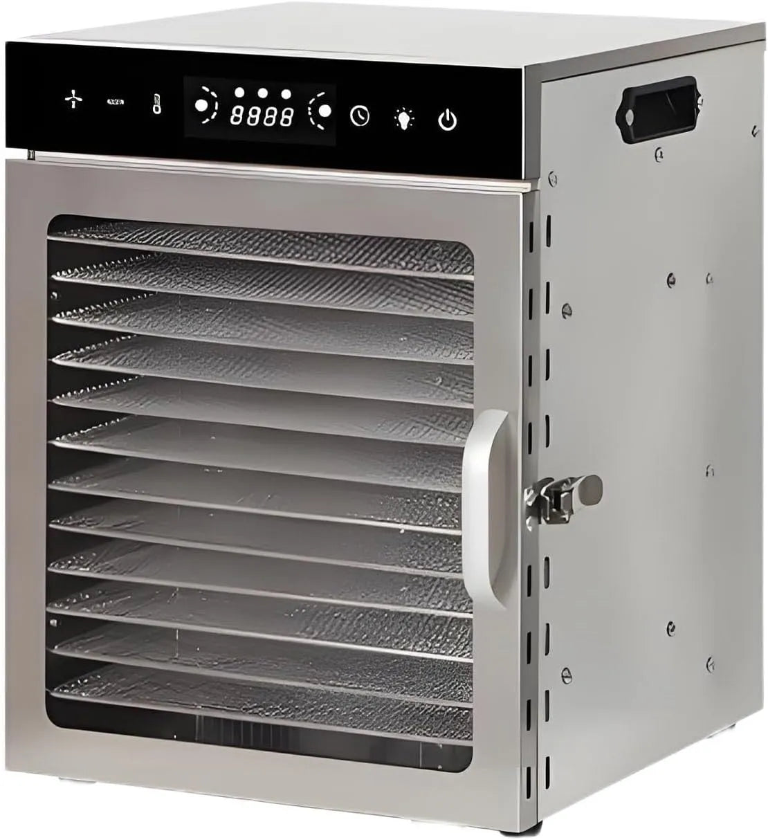 Ventilator met regelbare thermostaat, geluidsarme werking, RVS, gerichte luchtcirculatie en 24-uurs timer