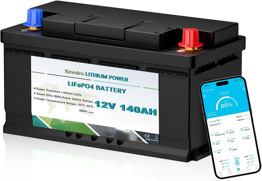100Ah, LiFePO4-batterij 100Ah 12V 1280Wh deepcycle lithium-ijzerfosfaatbatterij Ingebouwde BMS-bescherming Opladen en ontladen Hoge prestaties