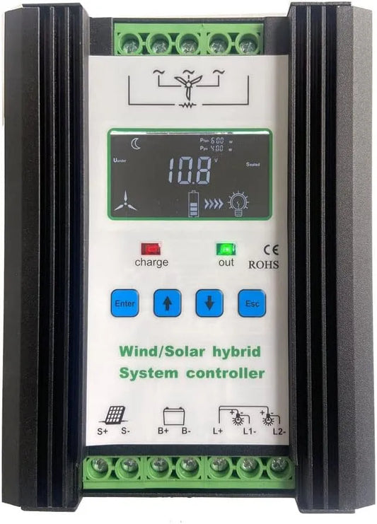 1000 W, SolaMr 1000 W PWM Wind Solar Hybrid Charge Controller 400 W Solar en 600 W Wind Hybrid Charge Controller 12V/24V Auto Identificatie Systeem
