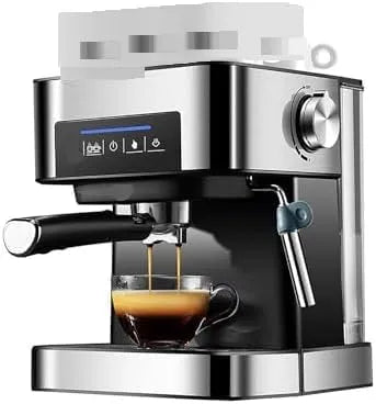 Espressomachine, aanraakbediening, 20 bar druk, met stoomstok, voor thuis of op reis, maakt lattes en cappuccino's.
