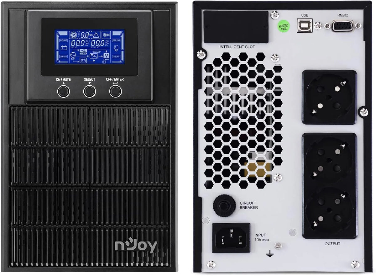 NJOY Aten Pro 1000 Ononderbroken voeding RS232 met 12 V, 9 Ah en USB