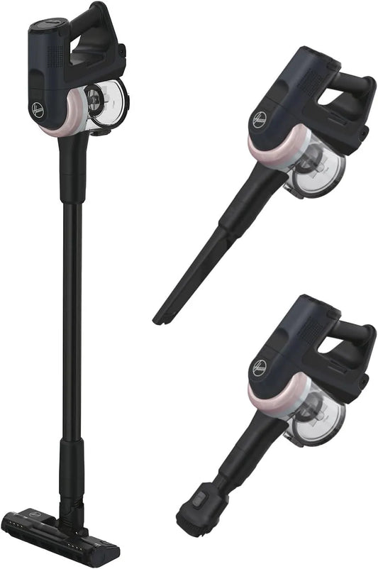 Hoover Stofzuiger HF401H met 30 minuten, 120 m2, digitaal display, grijs, zilver en roze