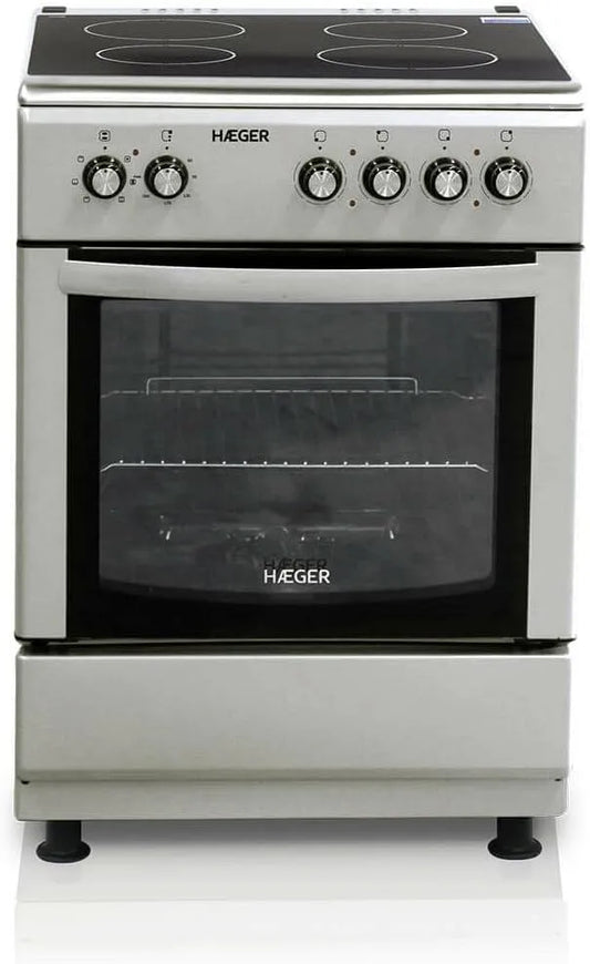 64 l, 60 x 60, 4 zones, HAEGER Elektrisch fornuis met keramische kookplaat