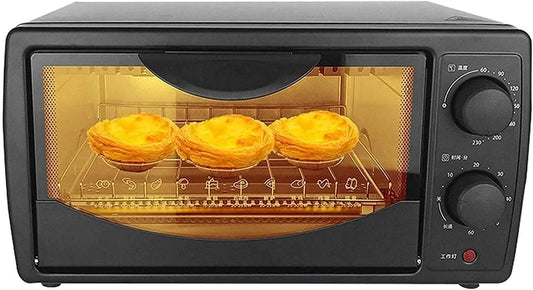 Inbouwoven met 10L, 60°C, 220°C, 362 mm, 267,5 mm en 199 mm, 10L zwarte mini-elektrische oven