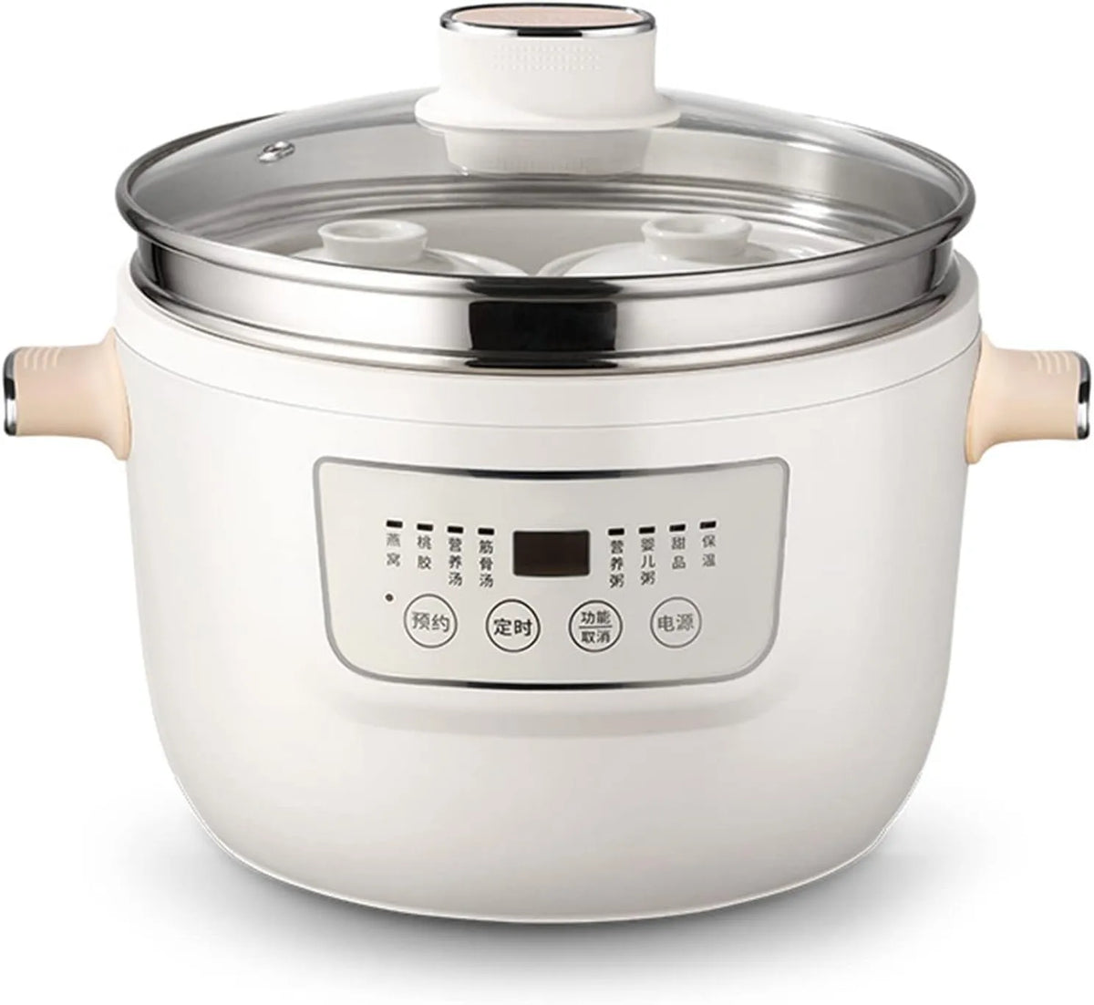 Slowcooker, digitale slowcooker 3L keramische voering elektrische stoofpan