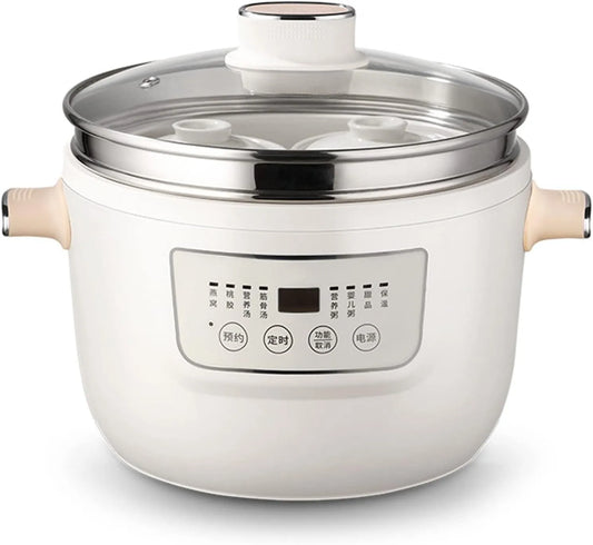 Slowcooker, digitale slowcooker 3L keramische voering elektrische stoofpan