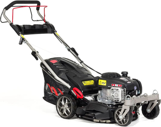 Grasmaaier, & Stratton 450E serie 125 cm3, maaibreedte 42 cm opvangbak 45l wassysteem, van behuizing benzine grasmaaier