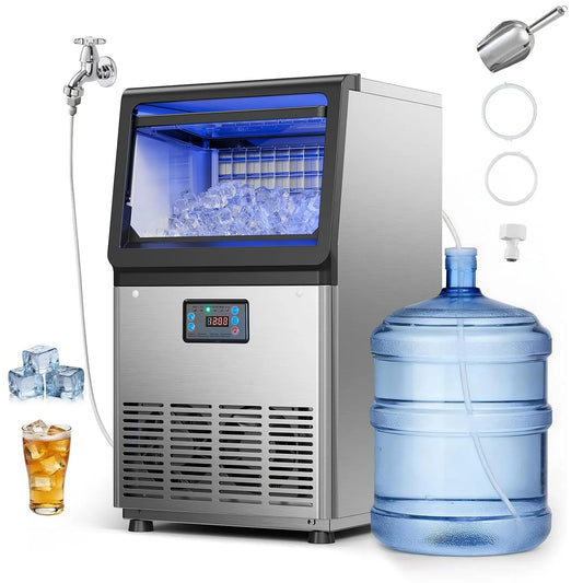 Machine kg/24 met 41 kg, 24 uur, 6 kg, 8-10 minuten, 22 mm, timer, digitaal display en RVS