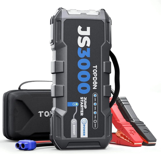 TOPDON Booster Batterij 3000A 24000mAh Batterij Starter, TOPDON Booster JS3000, 9L, 7L