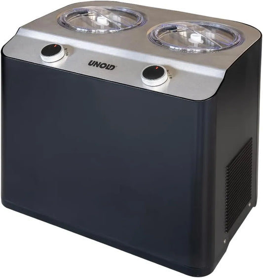 Machine met yoghurtijsmaker met 2,4 liter ijsinhoud, met compressor, 250 watt, Zwart en zelfkoelende ijsmachine