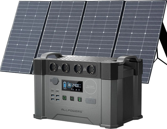 Generator S2000 met 1451 Wh, 4000 W, 4 x 2400 W en zonne-energie